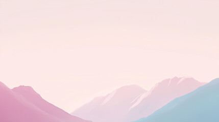 Minimalist natural landscape on a pink background