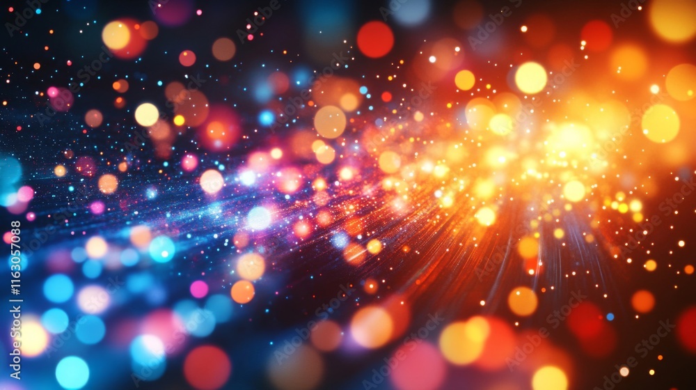 Poster abstract colorful lights bokeh background design