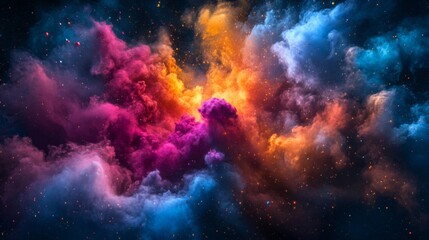 Vibrant Nebula Cosmic Cloudscape Stellar Dust