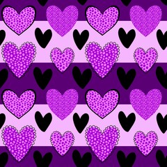 Valentine hearts seamless 14 February love pattern for wrapping paper