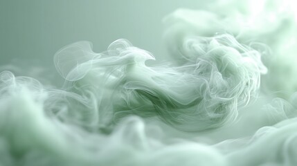 Abstract swirling green smoke.