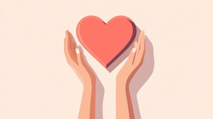 Caring Hands Holding Heart - Compassionate Gesture