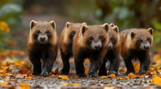 a group of wolverines in the wild 