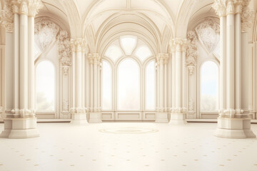Naklejka premium Palace interior background castle hall