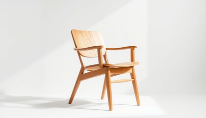 wooden chair on white