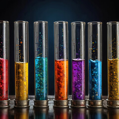 Colorful test tubes in laboratory