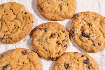 Close-Up of Chocolate Chip Cookies