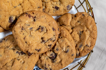 Close-Up of Chocolate Chip Cookies