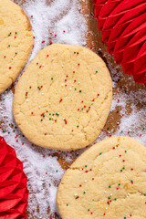 Sugar Cookie with sprinkles flat lay