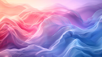 Obraz premium Abstract Vibrant Wave Pattern in Soft Pastel Colors - Digital Illustration for Creative Design and Background Use