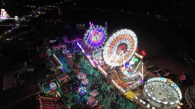 Aerial view of Pushkar camel fair also known as Pushkar mela