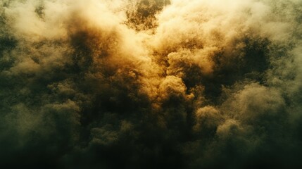 Dark yellow and brown smoke clouds.