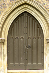 A wooden Church door in Hertfordshire