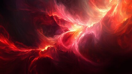 Obraz premium Abstract Red And Orange Swirling Nebula Artwork