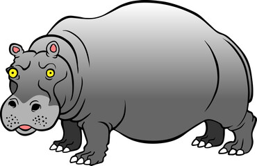 hippopotamus vector illustration isolated on white background