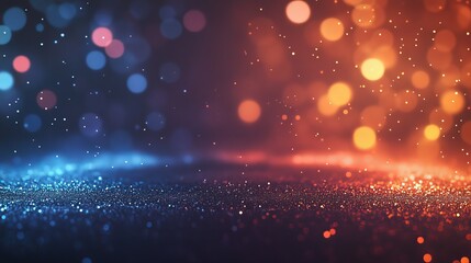 Obraz premium Vibrant abstract bokeh lights a dynamic gradient of cool blues to warm reds with reflective depth