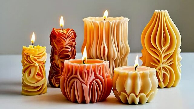 These candles  are made from paper, and they are designed to look like a variety of candles