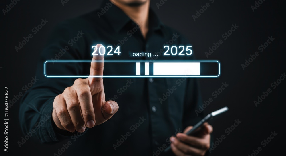 Poster future progress 2024 to 2025: digital transition and innovation concept