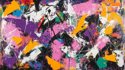 Abstract Colorful Painting Vivid Hues Dynamic Brushstrokes