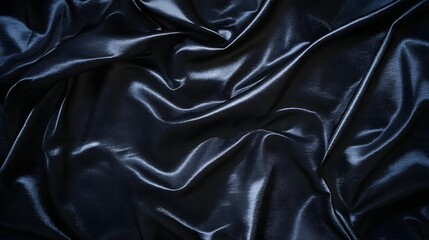 Fototapeta premium Dark Draped Fabric Shows Luxurious Texture