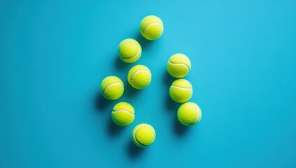 Tennis Balls on Blue Background: A Vibrant Sports Photography