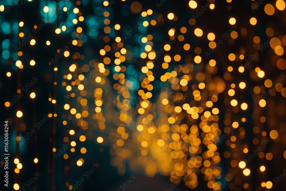 Aufkleber elegant display of golden and bronze bokeh lights creating an ethereal and luxurious atmosphere