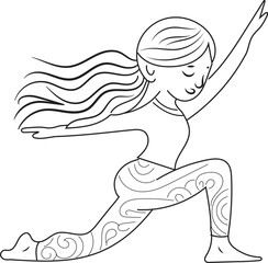 Girl exercising pose illustration 