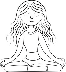 Girl in yoga position illustration