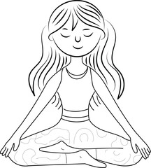 Girl in yoga position