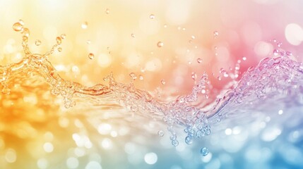 Colorful Water Splash with Bokeh Background