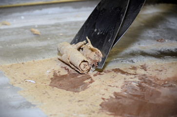 Delicious Ovomaltine ice cream with Nutella as a party dessert