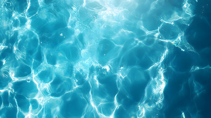 Crystal Clear Blue Water Surface with Sunlight Reflections and Gentle Ripples Capturing Tranquility and Serenity