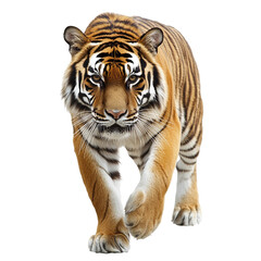 Obraz premium Tiger is walking on transparent background.