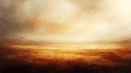Obraz premium Golden Sunset Over Serene Grassland Landscape