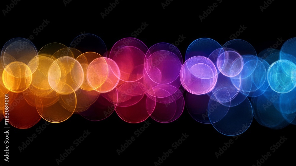 Poster abstract colorful light circles gradient background