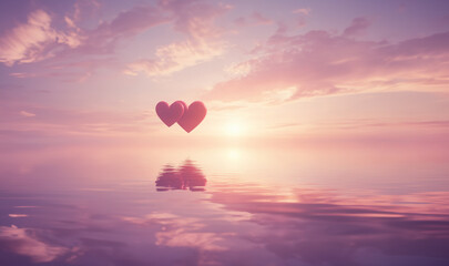 Fototapeta premium A dreamy simplistic valentines day background, that is minimalistic in style.