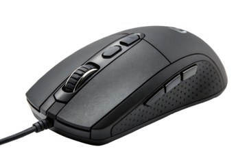 High-performance gaming mouse designed for precision and comfort in intense gaming sessions isolated on transparent background