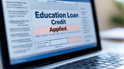 Obraz premium Student education loan credit application process in a digital environment