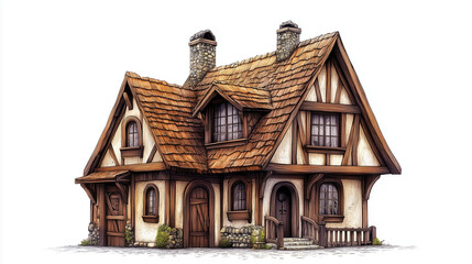 house isolated on white, illustration house