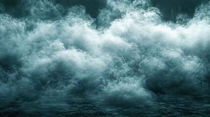 Fototapeta premium Teal and white smoky cloudscape.