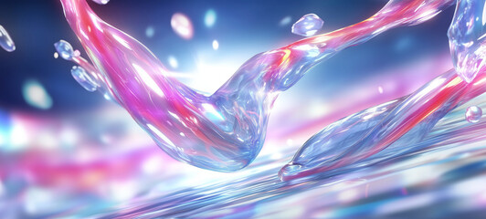 Obraz premium holo water splash texture background 