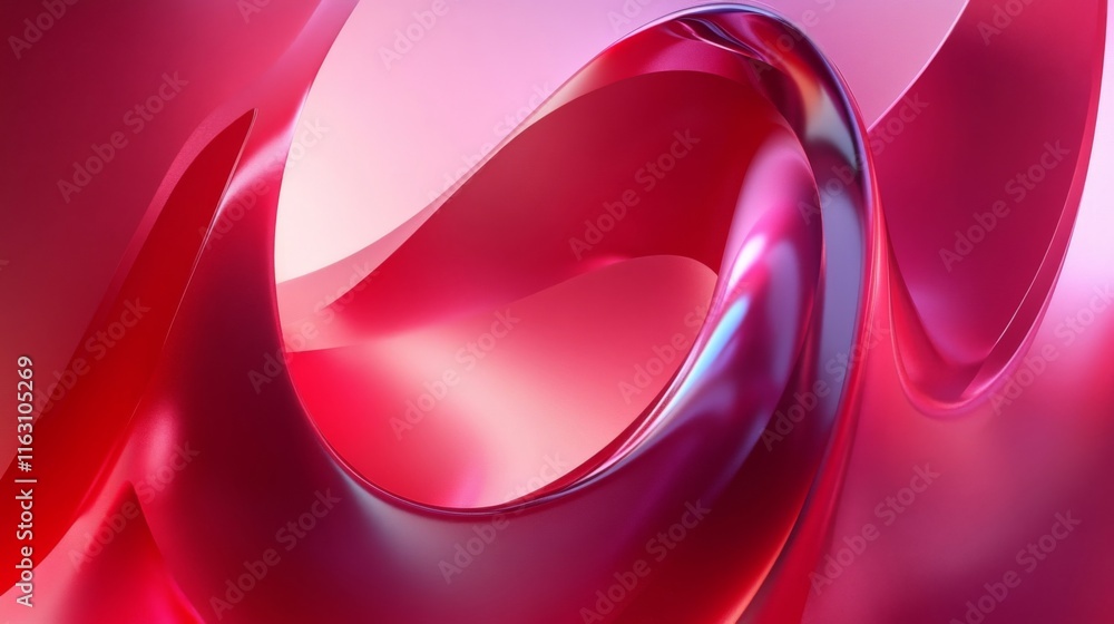 Poster abstract red curves flowing design background