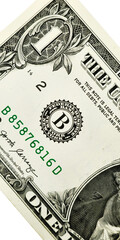 1 dollar banknote close up. Dollar bill background.