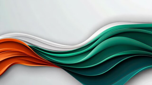 Wavy Irish flag design featuring modern flat illustrations and textures in a vibrant cartoon style.