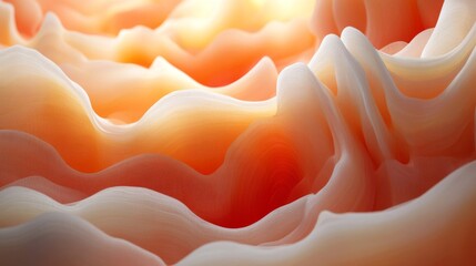 Abstract Orange and White Fabric Waves