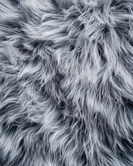 Obraz premium A close-up of soft, wavy gray fur texture, ideal for design and textile applications.