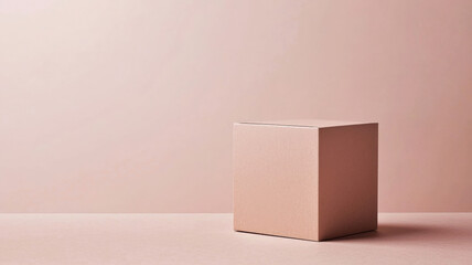 A clean mockup of a paper box features a blank surface, perfect for showcasing logos, designs, or patterns in a professional and visually appealing manner, ideal for branding presentations.