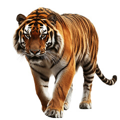 Obraz premium Tiger is walking on transparent background.