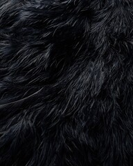 A close-up view of soft, dark fur, showcasing texture and depth.