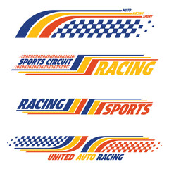 Racing three colours flag decals